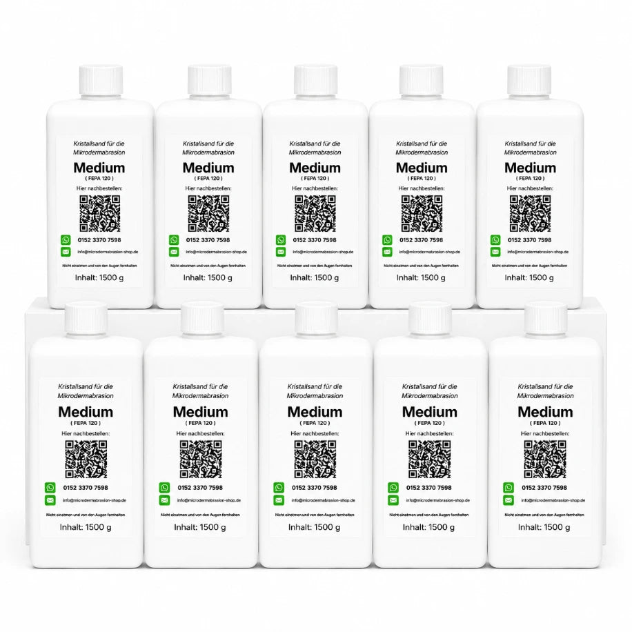 Kristalle Medium 1,5kg 10 Flaschen für Mikrodermabrasion Geräte