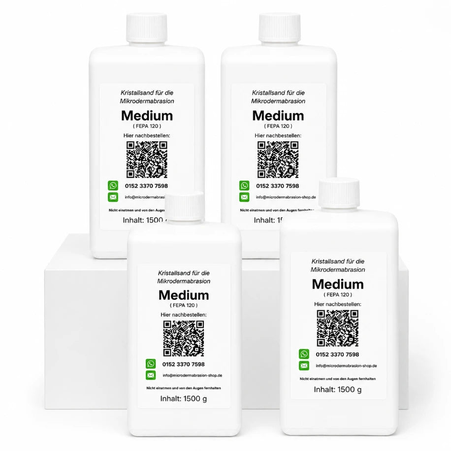 Kristalle Medium 1,5kg 4 Flaschen für Mikrodermabrasion Geräte