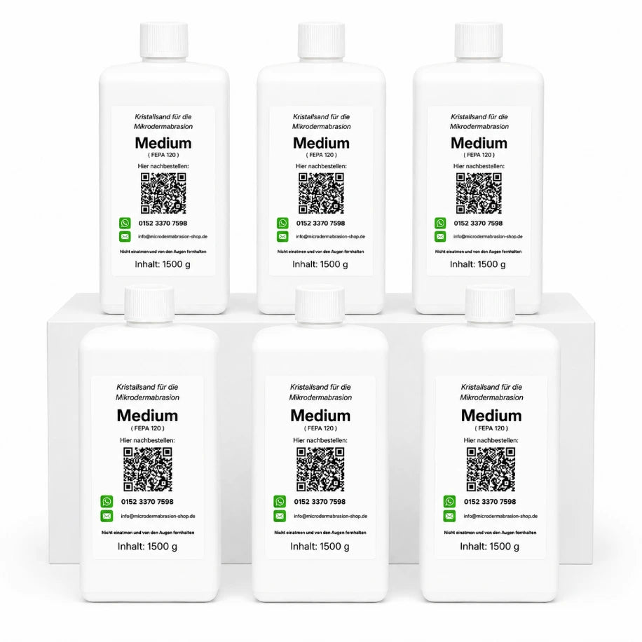 Kristalle Medium 1,5kg 6 Flaschen für Mikrodermabrasion Geräte